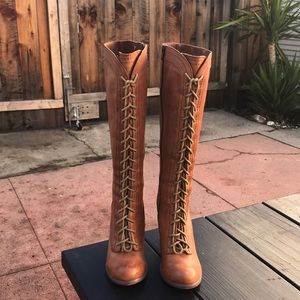 Seychelles tall tan heel boots